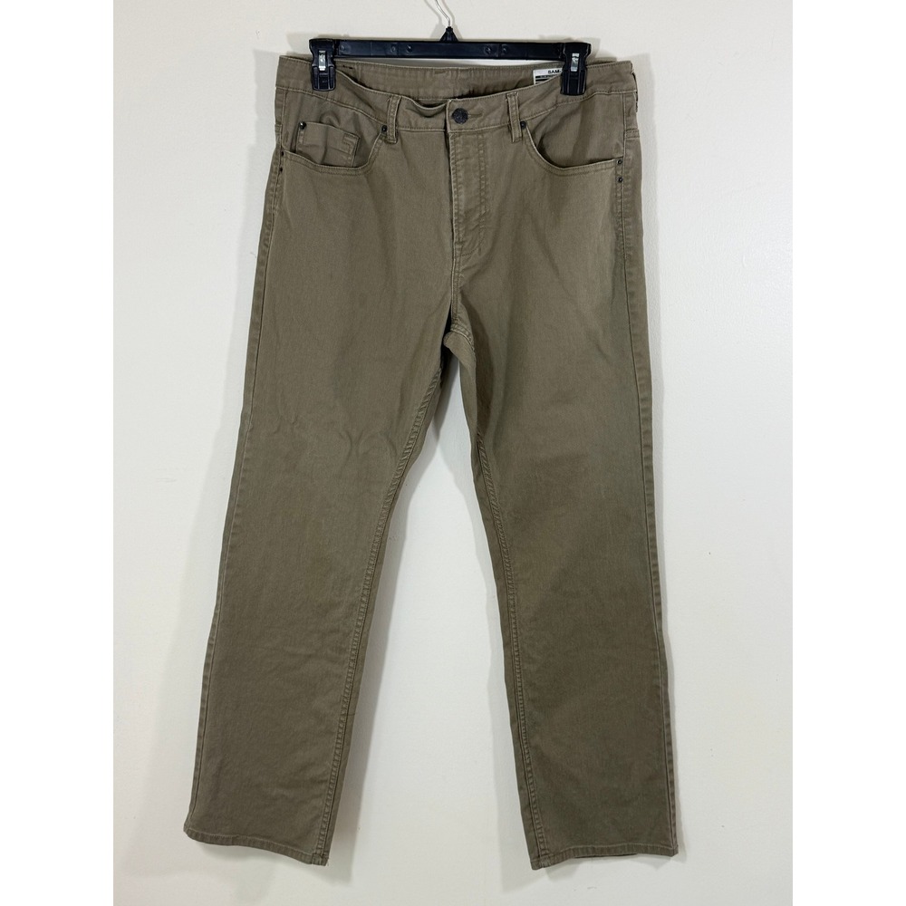 Buffalo David Bitton Sam-X Slim Straight Men's 36x32 Olive Stretch Jeans